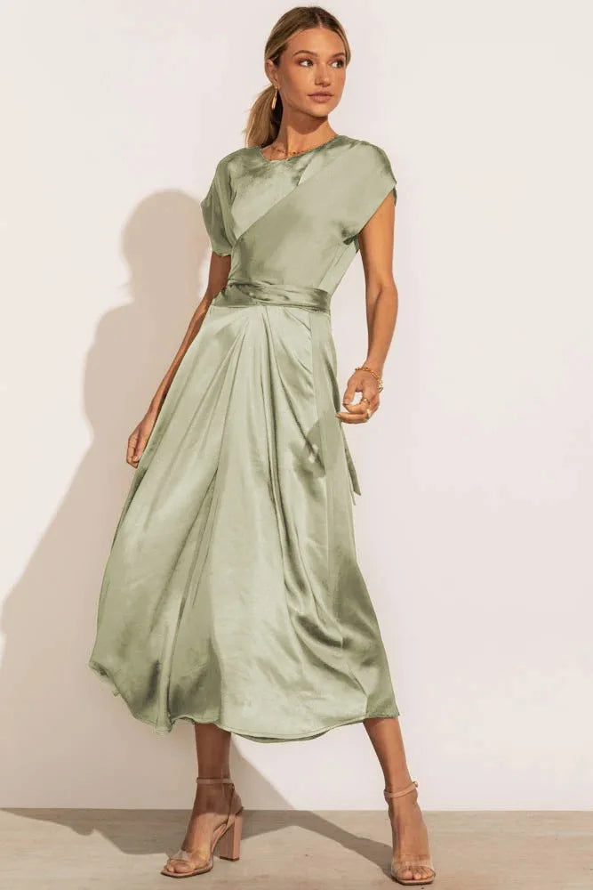 Evangeline - Elegant Satin Silk Party Dress